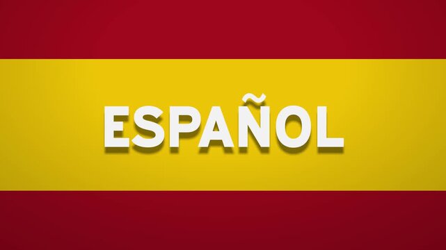 Spanish word text on spain flag background