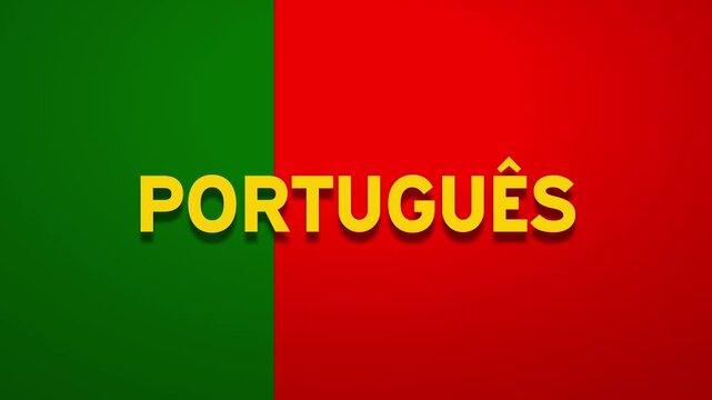 Portuguese word text on portugal flag background