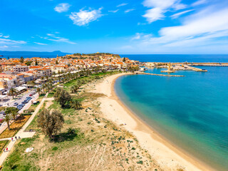 Fototapeta premium Rethimno city with the fortress of Fortezza, Crete, Greece.