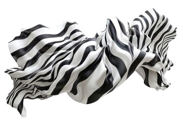 Obraz premium Zebra pattern fabric white white background monochrome.