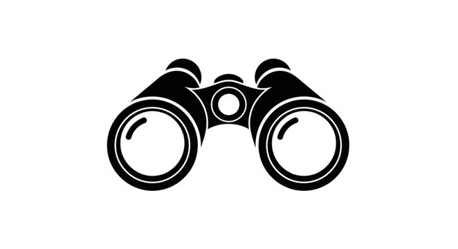Detailed Black and White Binoculars Illustration for Exploration and Discovery.