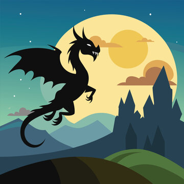 silhouette of a friendly dragon flying over rollin (1)(7)