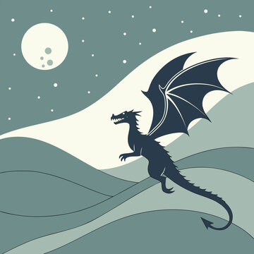 silhouette of a friendly dragon flying over rollin (1)(2)