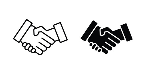 Obraz premium Handshake icon pack flat black, Editable line icons