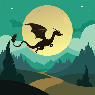 silhouette of a friendly dragon flying over rollin (1)(10)