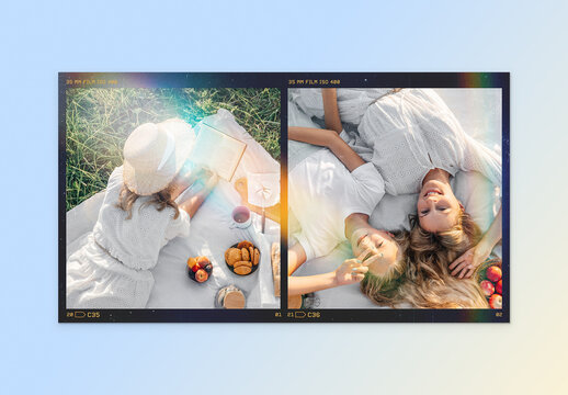 Analog Film Frame Mockup Template & Vintage Photo Border Overlay for a Retro Photo Effect