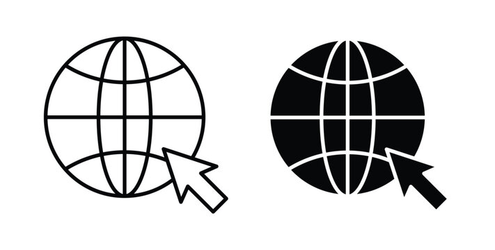 Internet icon pack flat black, Editable line icons