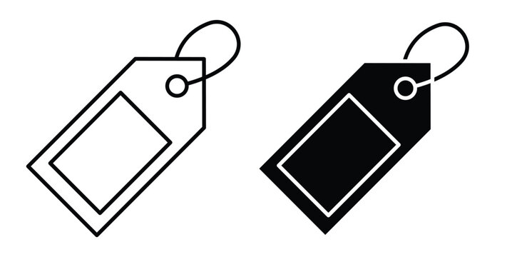 Label icon pack flat black, Editable line icons