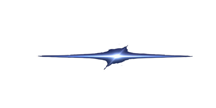 A sharp steel tool and blue fish on a white background are isolated objects like a metal pen and brush