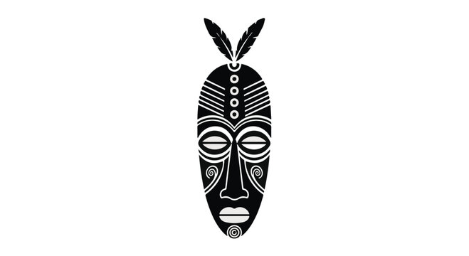 Tribal mask featuring intricate patterns and symbolic feathers represents ancient traditions, cultural heritage, and the artistic expression found within historical artifacts and rituals.