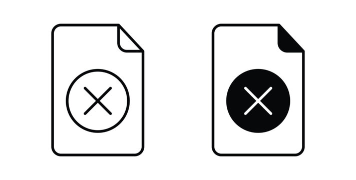 Remove file icon pack flat black, Editable line icons