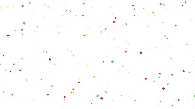colorful multicolor confetti falling animation, multi color celebration confetti blast, 4k loopable with alpha channel. falling colorful paper confetti particles.
