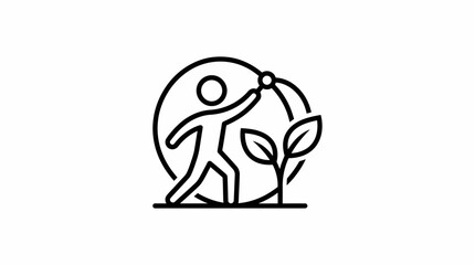 Naklejka premium Person Watering a Plant Icon