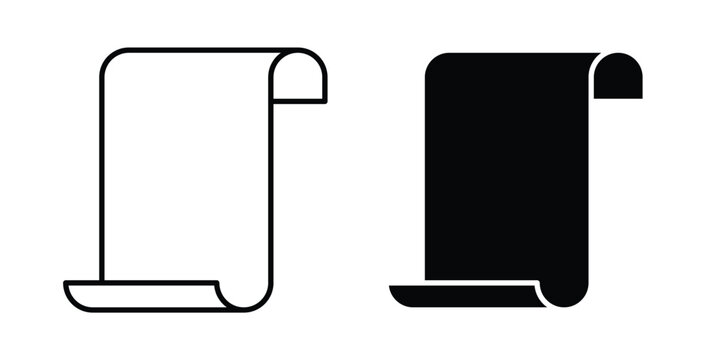 Scroll icon pack flat black, Editable line icons