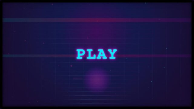 play here text effect template with glitch style and bold font concept use for brand label