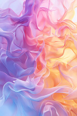 Fototapeta premium Flowing Abstract Silk in Dreamy Pastel Gradient Colors