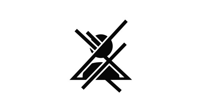 Person silhouette crossed out by bold lines communicates a restriction of access or a restricted area policy that is essential for maintaining privacy and safety in public or private sectors.