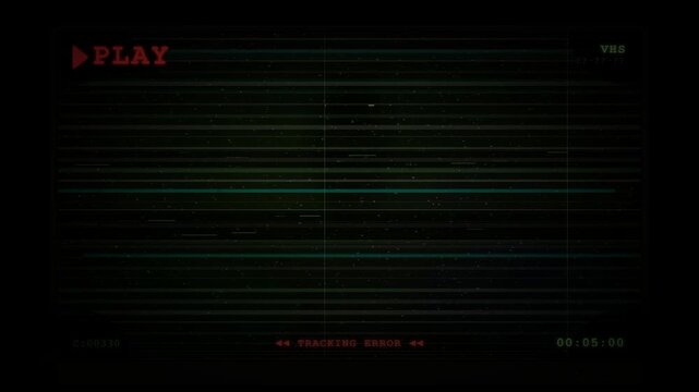Video game glitch background of retro TV or computer screen with green pixel noise lines vector pattern and neon light play button or triangle sign. Digital data glitch effect banner, game background