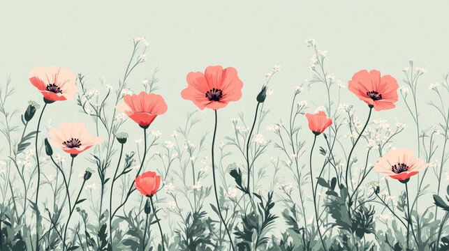 Poppies in the grass