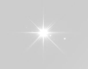 PNG prism glow with crystal shine sparkling light reflection and transparent shimmer effect, overlay white star glowing png © theladydarina