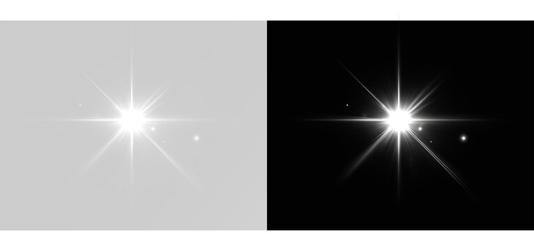 PNG prism glow with crystal shine sparkling light reflection and transparent shimmer effect, overlay white star glowing png
