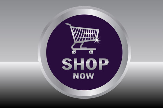 Shopping, E-commerce, Purple Button, Shopping Cart Icon, Call to Action