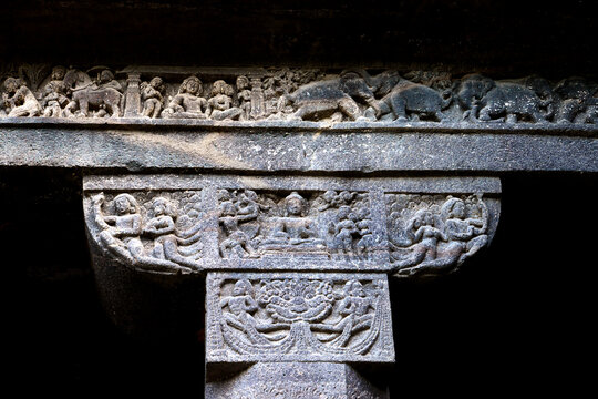 Considered one of the most prominent of the rock-cut Ajanta caves, Cave 1 is a Buddhist vihara located at the eastern end of the cave complex. Cave 1 is dated to the late fifth century CE.3