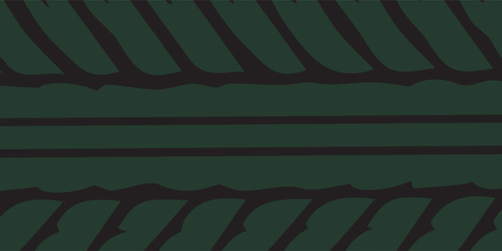 Dark Forest Green Automotive Tire Tread Pattern with Robust Texture