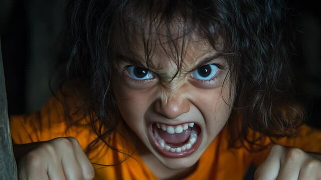 selective focus intense childhood frustration captured through body tension