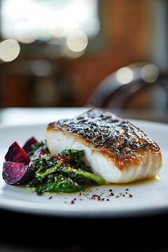 Murray Cod Fillet Seared Fine Dining Plate