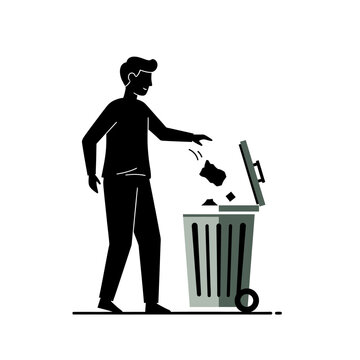 Man throwing away computer monitor.