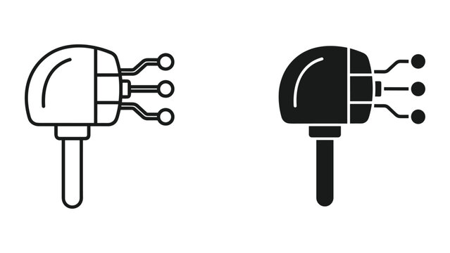 Brain connectome neural network schematic icon