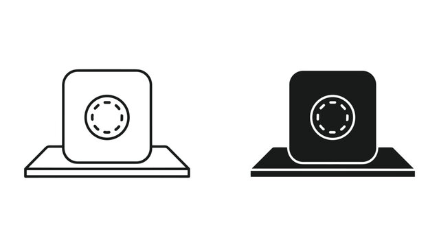 Digital weighing scale circular display icon