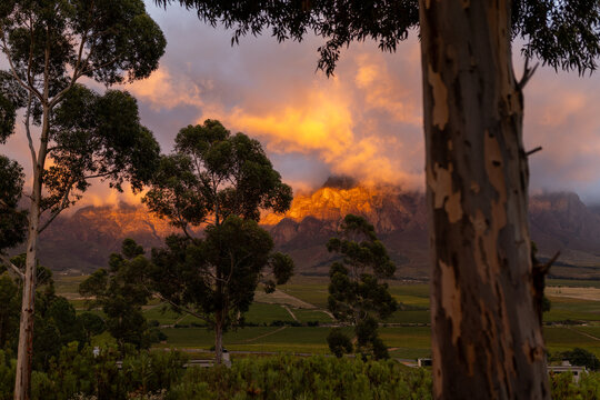 Sunrise over a mountain range