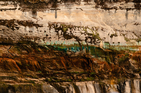 Pictured Rocks National Lakeshore sandstone cliff natural minerals