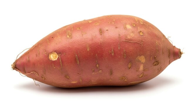 Fresh sweet potato isolated on white background for culinary and healthy eating