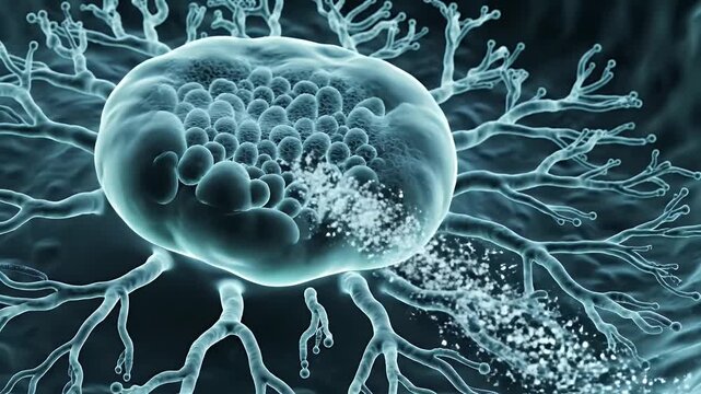 Healthy Renal Glomerulus Microscopic View Fluid Filtration Process Animated Medical 3D Rendering