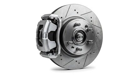Naklejka premium Metal brake disc and caliper assembly