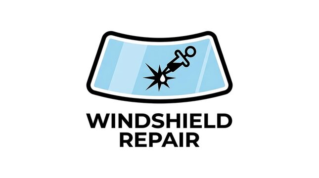 Windshield repair service logo design.