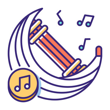 This Sasando icon is suitable for Indonesian Culture, etc