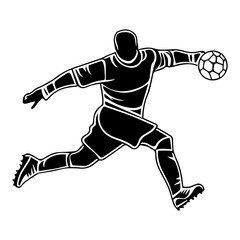 Naklejka premium goalkeeper, illustration, silhouette, sports, world football, festival, vector, transparent background, soccer, football, sport, person, player