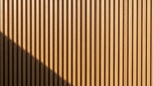 Striking vertical wooden slat wall with contrasting shadow creating an elegant backdrop