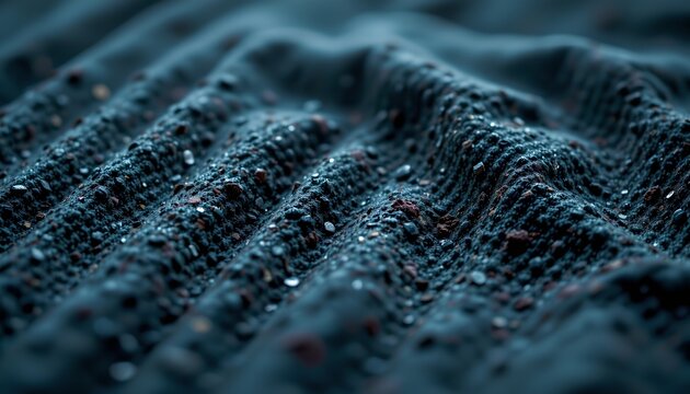A close up of textured fabric with a focus on its pattern and possibly some reflective properties