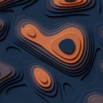 Layered paper cut topograph with orange and dark blue hues background wallpaper poster banner download 2026 2027