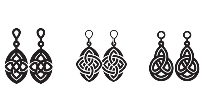 Celtic knotwork earrings in various designs and patterns  black and white jewelry