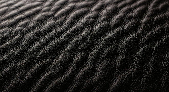 Luxury dark brown pebbled leather texture background with folds