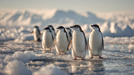 Fototapeta premium penguin in the snow