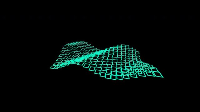 Neon Grids and Infinite Waves Abstract Loop 4K Alpha Channel