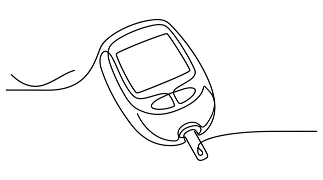 Simple line drawing of a vintage mobile phone with a cord and keyring attachment