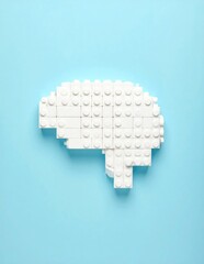 Naklejka premium Constructed thought, a building block of ideas.